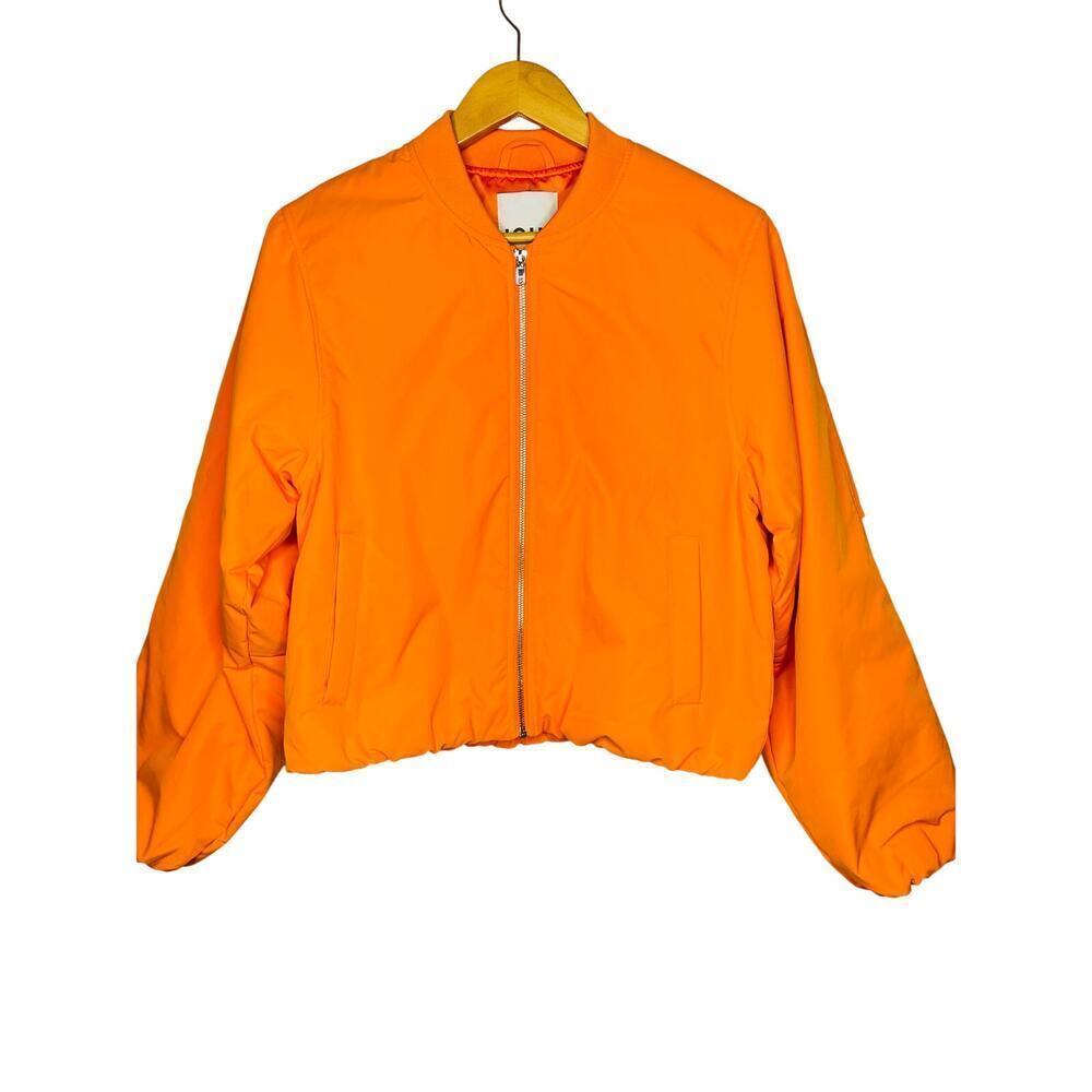 Anthropologie ICHI IHELISO JA Bomber Jacket size 38/ Medium Orange Full zip - Picture 2 of 13